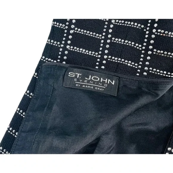 St John Evening Knit Jewels Strapless Top Back Zip Medium - Picture 8 of 9